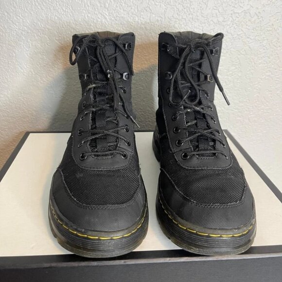 Dr. Martens Combs Tech Black Nylon Leather Boots Lace up Men's Size 8 US/7 UK - Picture 1 of 12